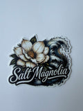 Salt Magnolia wave sticker featuring a magnolia flower and ocean wave