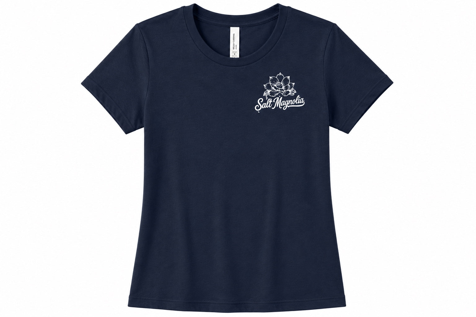 Salt Magnolia Wave Tee in Navy, front view