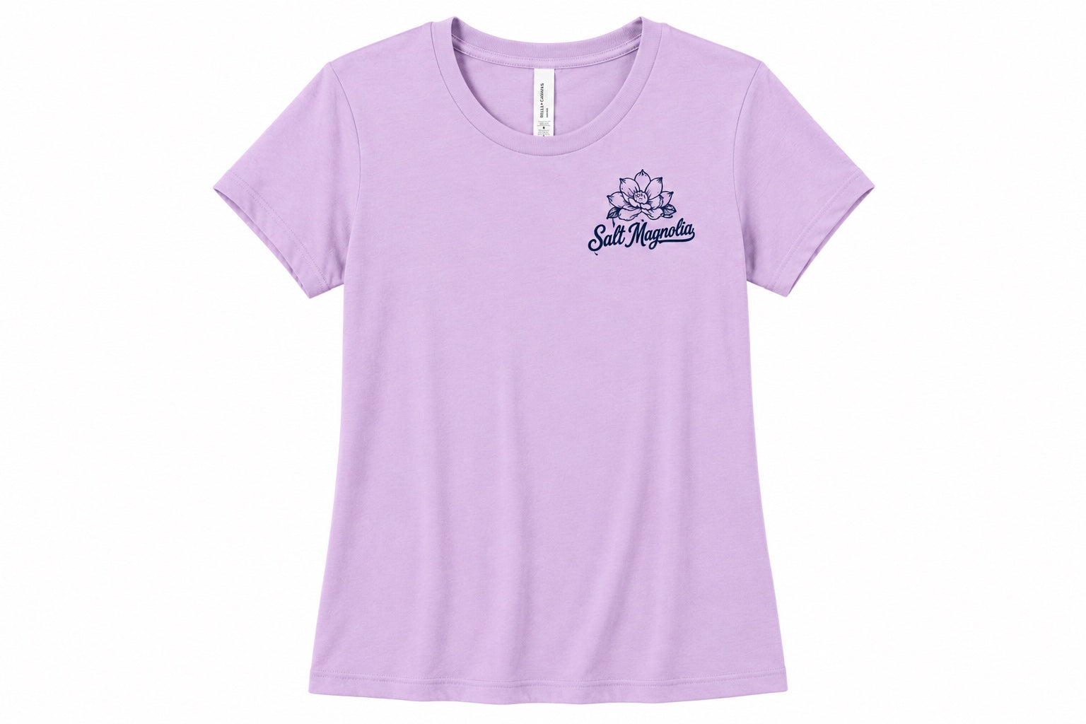 Salt Magnolia Wave Tee in Orchid, front view